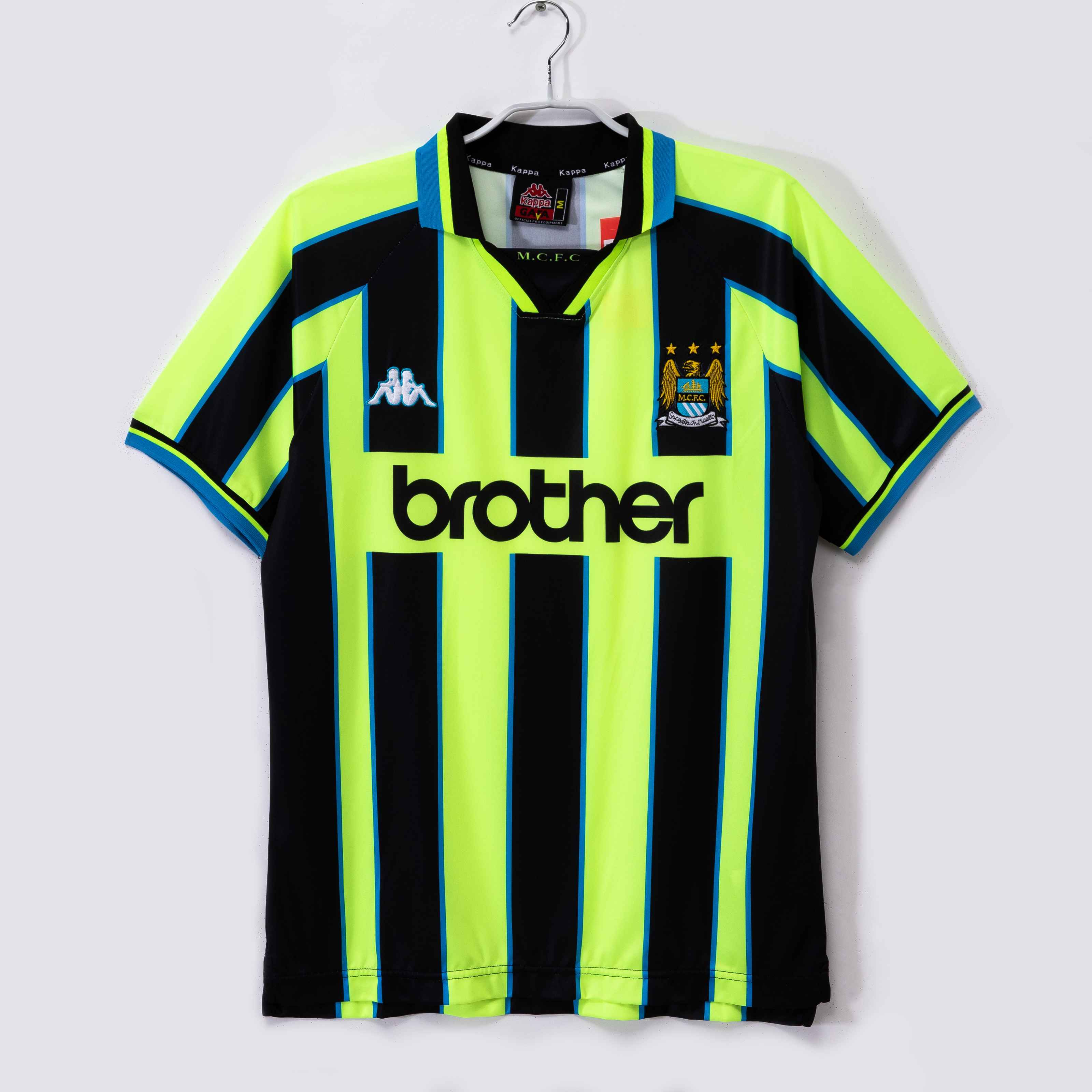 Camiseta de fútbol Manchester City 1998/99 VISITANTE MANGA CORTA VERSION FAN